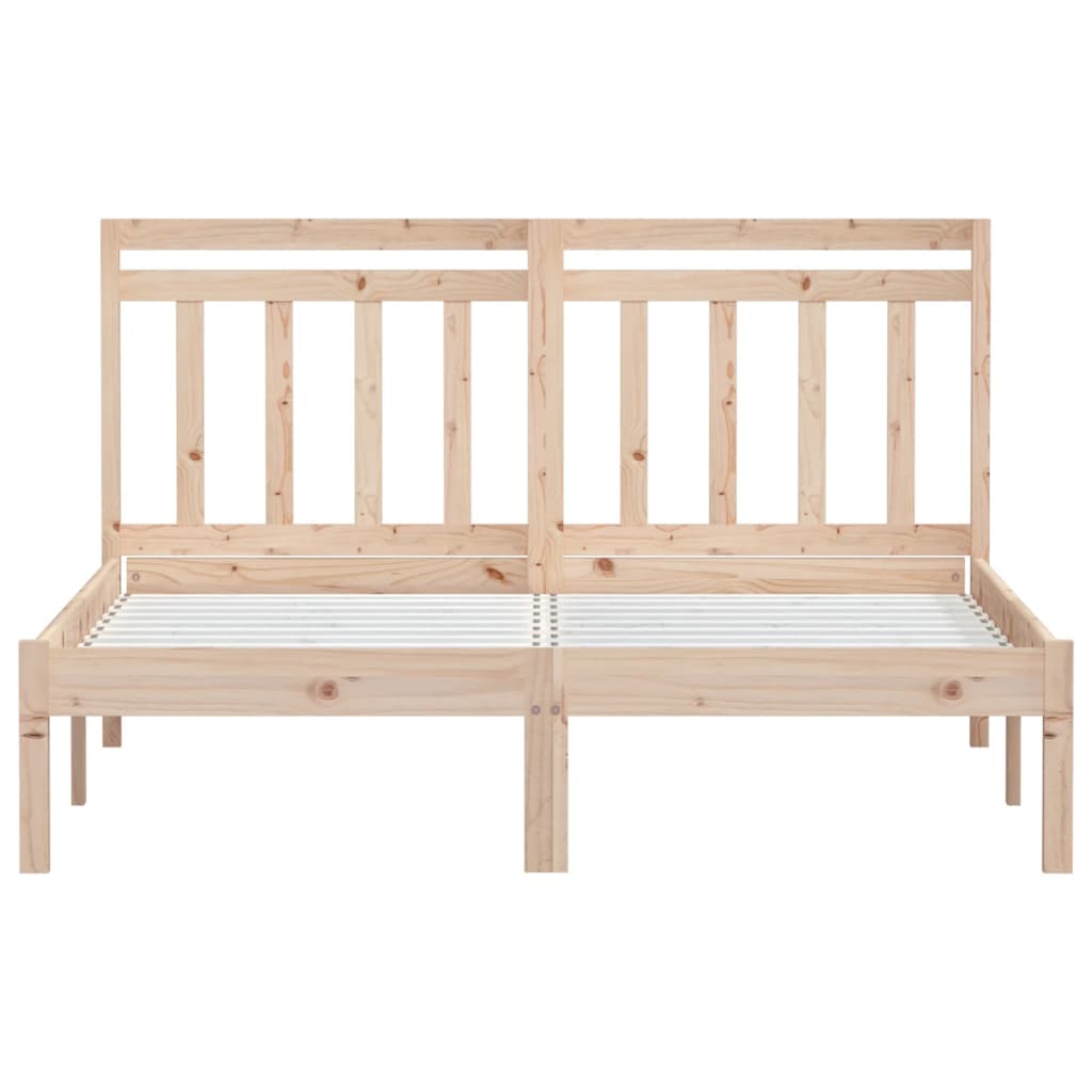 Bedframe Massief Grenenhout 140 x 190 cm Naturel