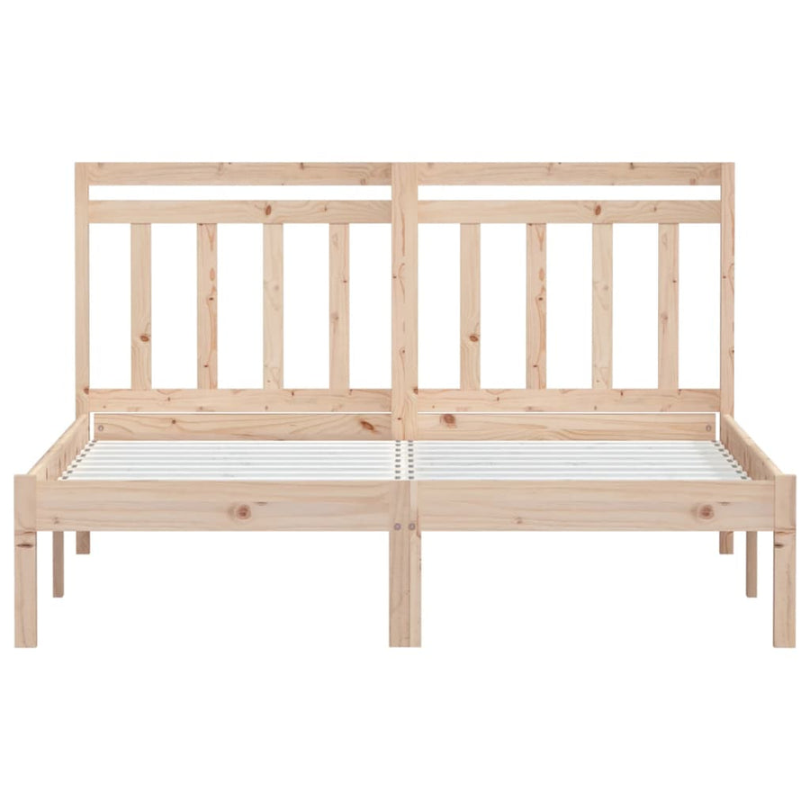 Bedframe Massief Grenenhout 140 x 190 cm Naturel