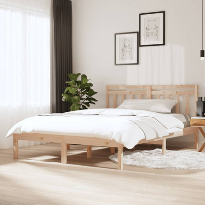 Bedframe Massief Grenenhout 140 x 190 cm Naturel