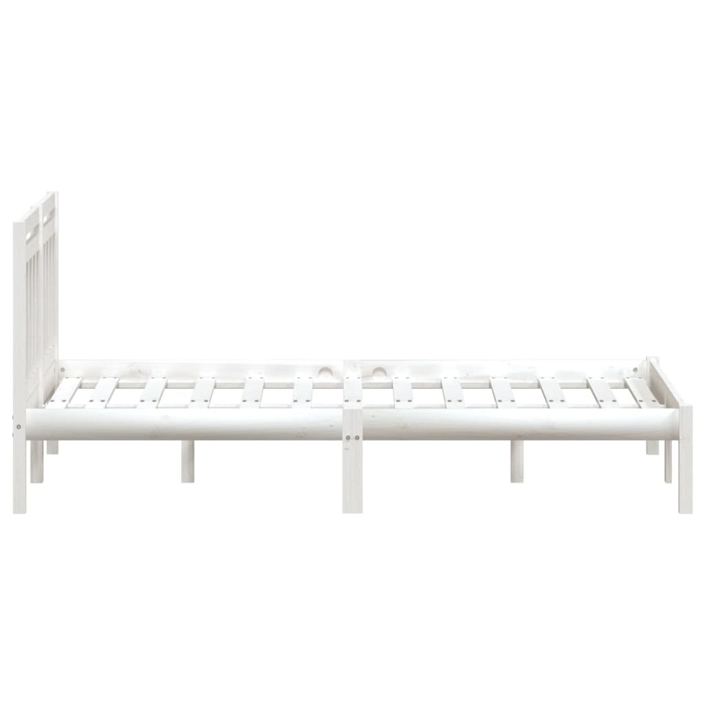 Bedframe Massief Grenenhout 140 x 190 cm Wit