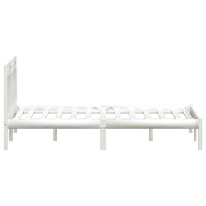 Bedframe Massief Grenenhout 140 x 190 cm Wit