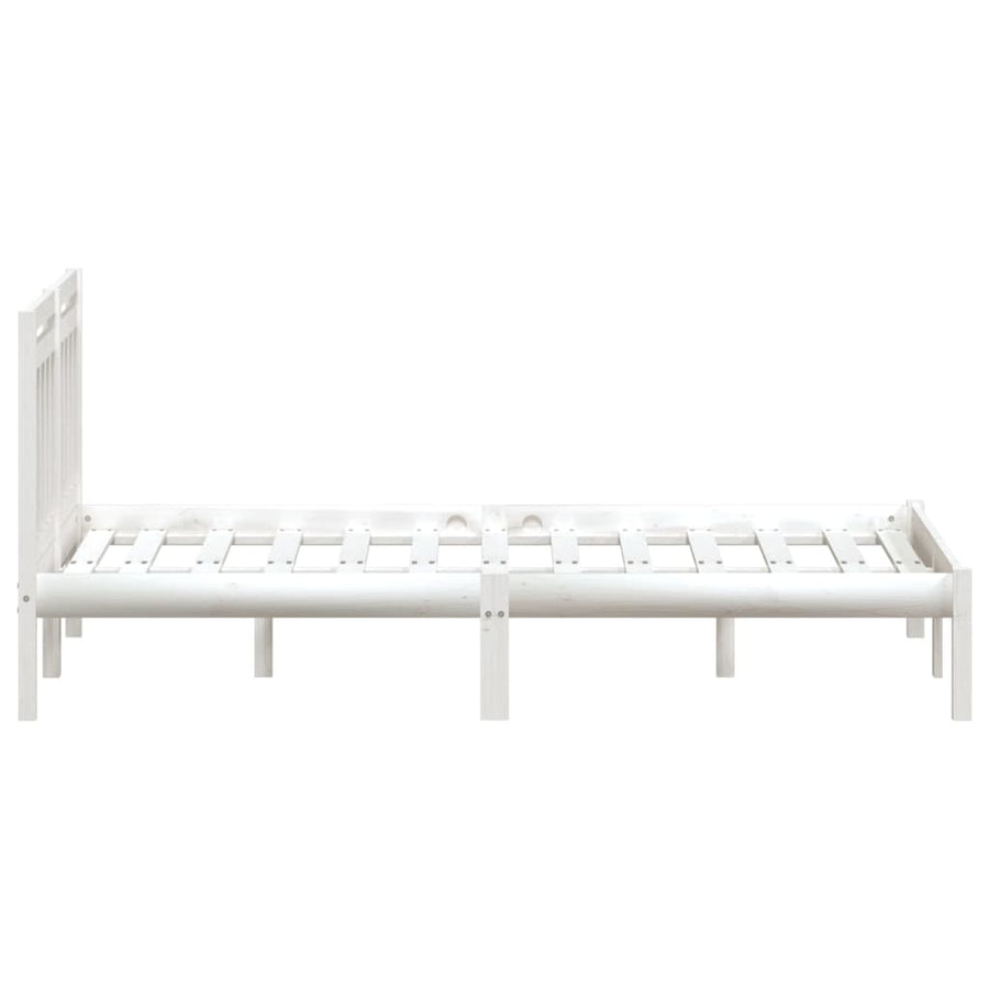 Bedframe Massief Grenenhout 140 x 190 cm Wit