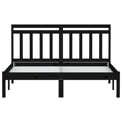 Bedframe Massief Grenenhout 140 x 190 cm Zwart