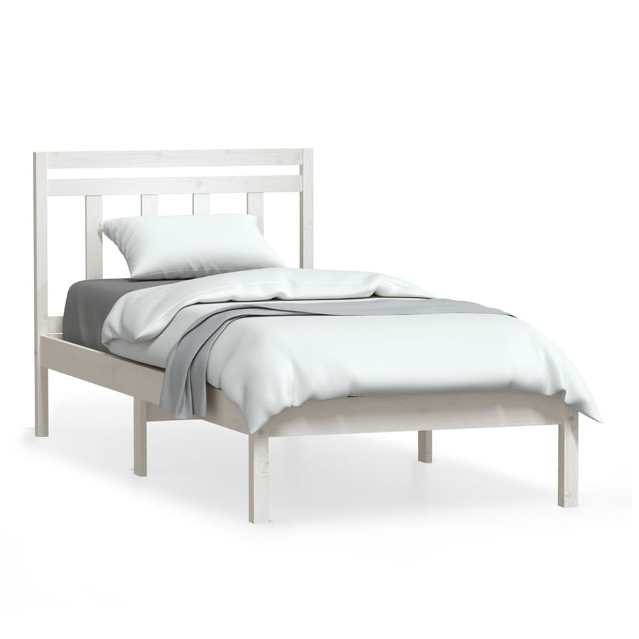Bedframe Massief Grenenhout 100 x 200 cm Wit