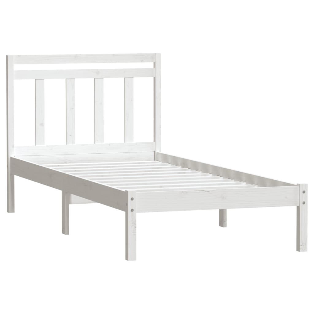 Bedframe Massief Grenenhout 100 x 200 cm Wit