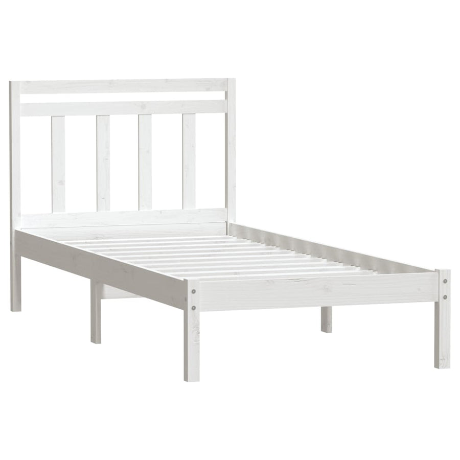 Bedframe Massief Grenenhout 100 x 200 cm Wit