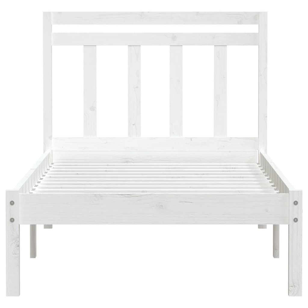 Bedframe Massief Grenenhout 100 x 200 cm Wit