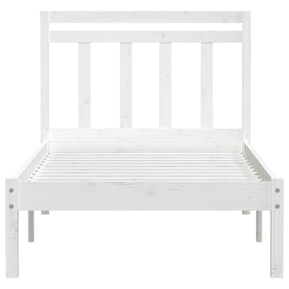 Bedframe Massief Grenenhout 100 x 200 cm Wit