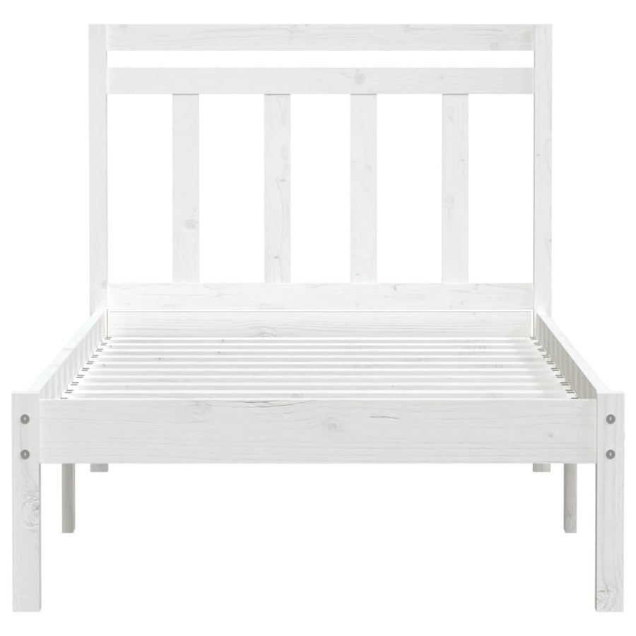Bedframe Massief Grenenhout 100 x 200 cm Wit