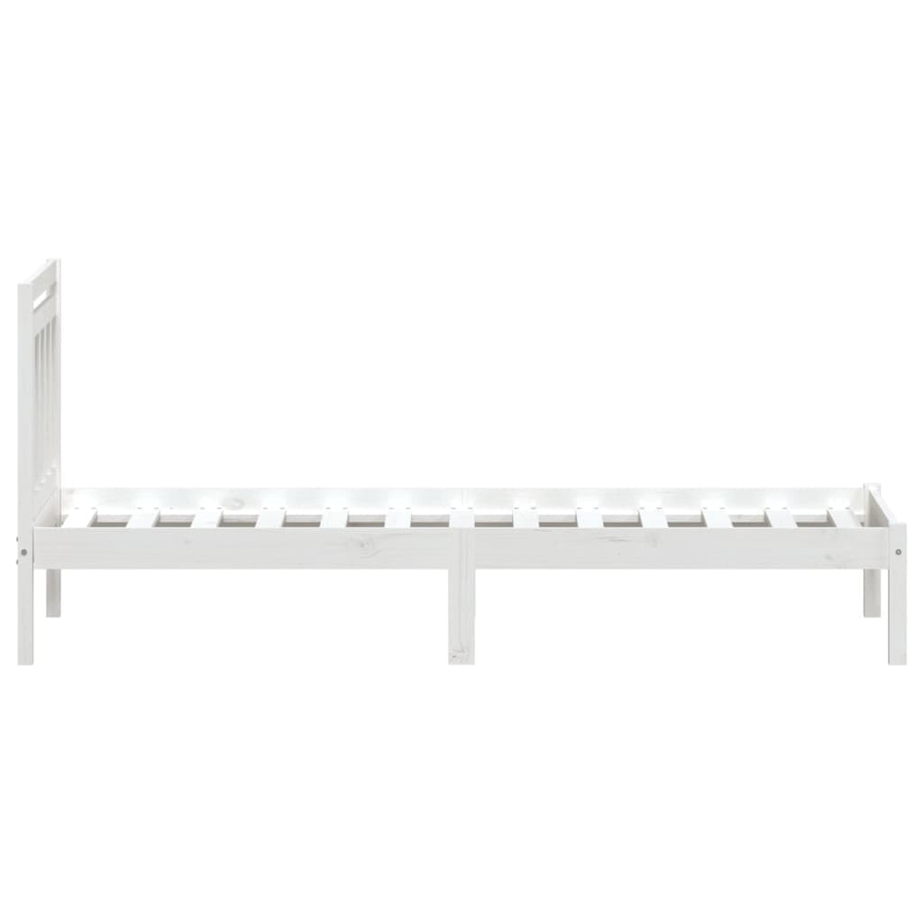 Bedframe Massief Grenenhout 100 x 200 cm Wit