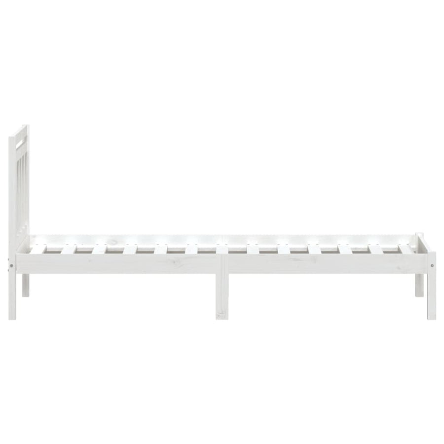 Bedframe Massief Grenenhout 100 x 200 cm Wit