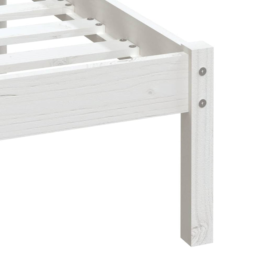 Bedframe Massief Grenenhout 100 x 200 cm Wit