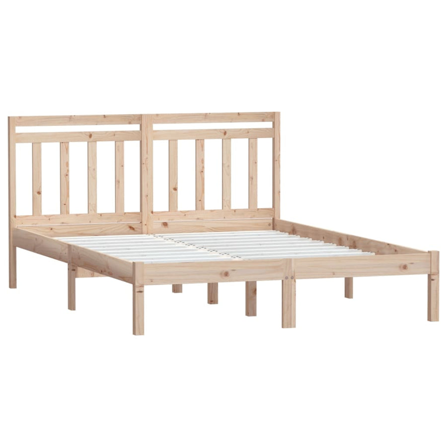 Bedframe Massief Grenenhout 140 x 200 cm Naturel