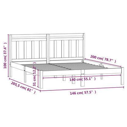 Bedframe Massief Grenenhout 140 x 200 cm Naturel