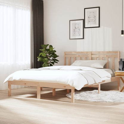 Bedframe Massief Grenenhout 140 x 200 cm Naturel