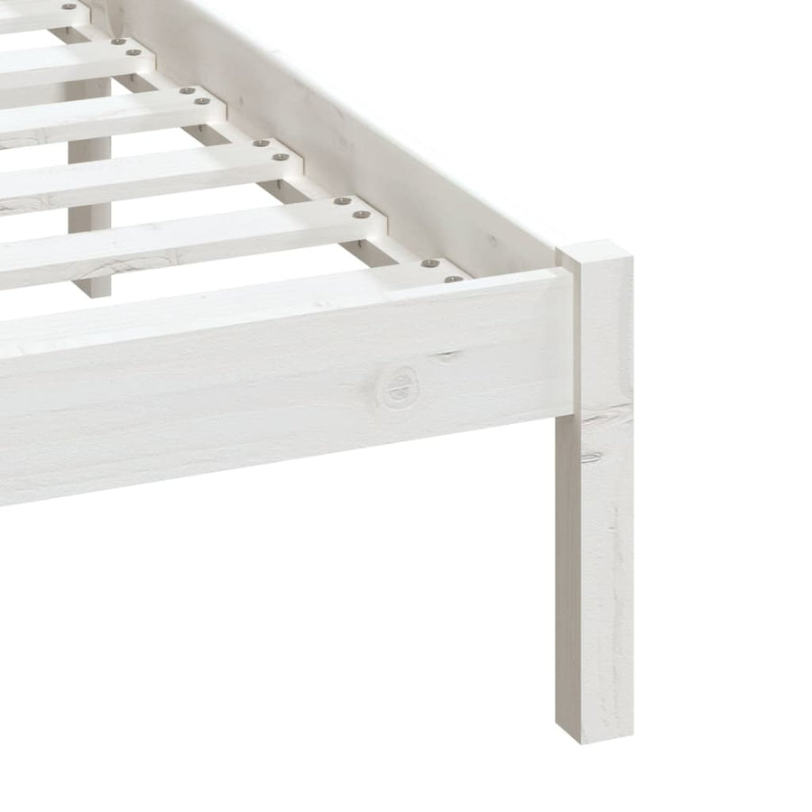 Bedframe Massief Grenenhout 140 x 200 cm Wit