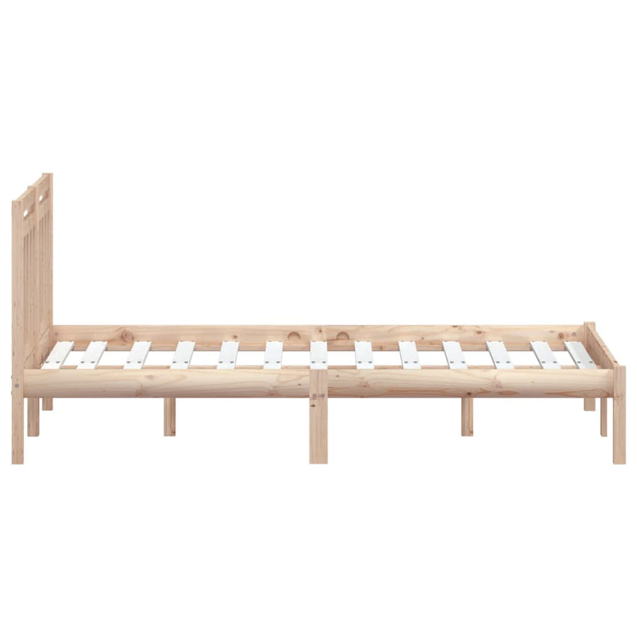 Bedframe Massief Hout 5Ft King Size 150 x 200 cm Naturel