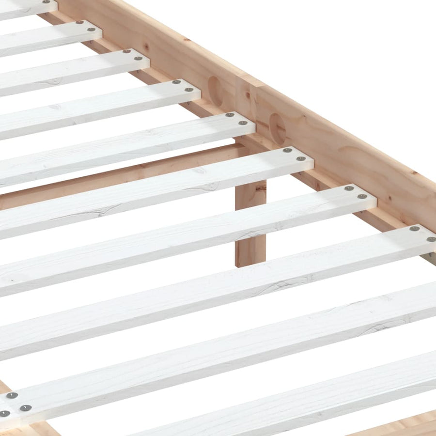 Bedframe Massief Hout 5Ft King Size 150 x 200 cm Naturel
