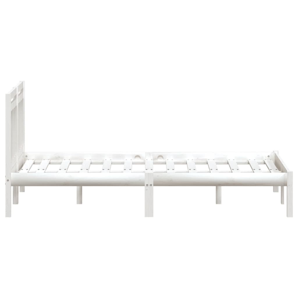 Bedframe Massief Hout 5Ft King Size 150 x 200 cm Wit