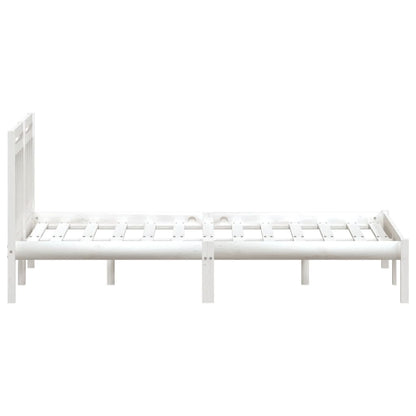 Bedframe Massief Hout 5Ft King Size 150 x 200 cm Wit