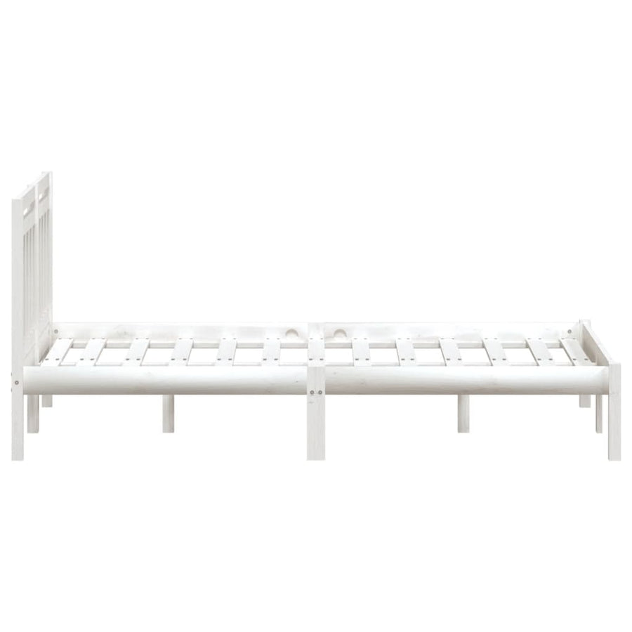Bedframe Massief Hout 5Ft King Size 150 x 200 cm Wit