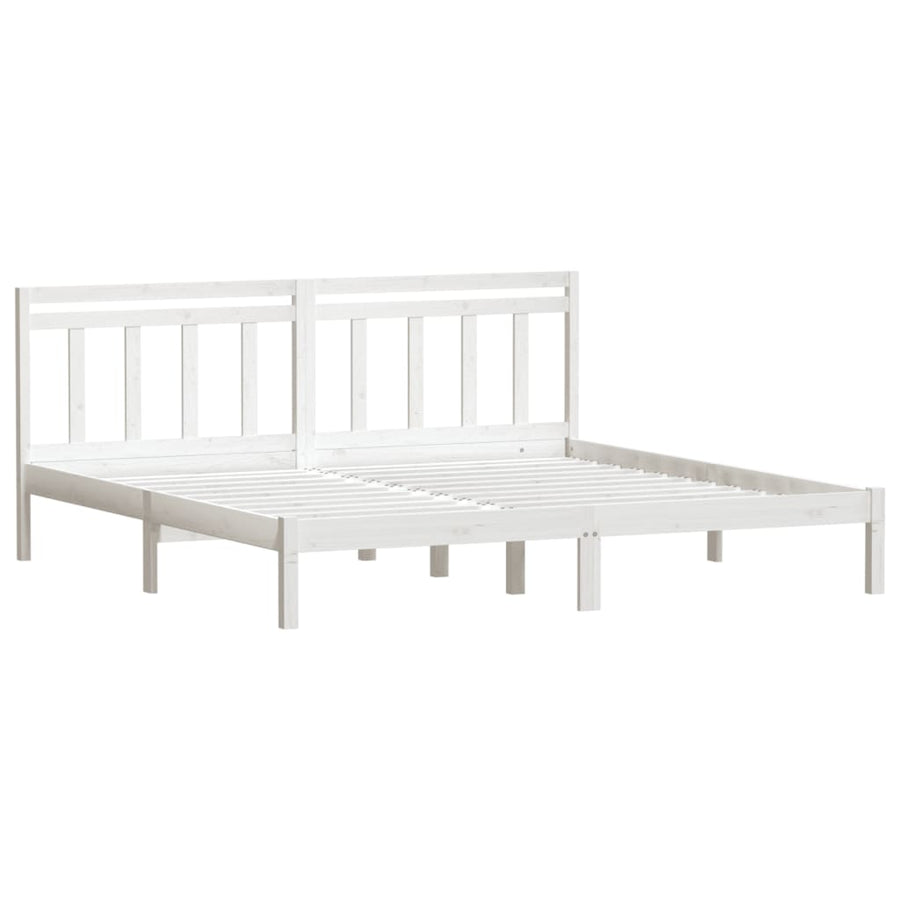 Bedframe Massief Grenenhout 160 x 200 cm Wit