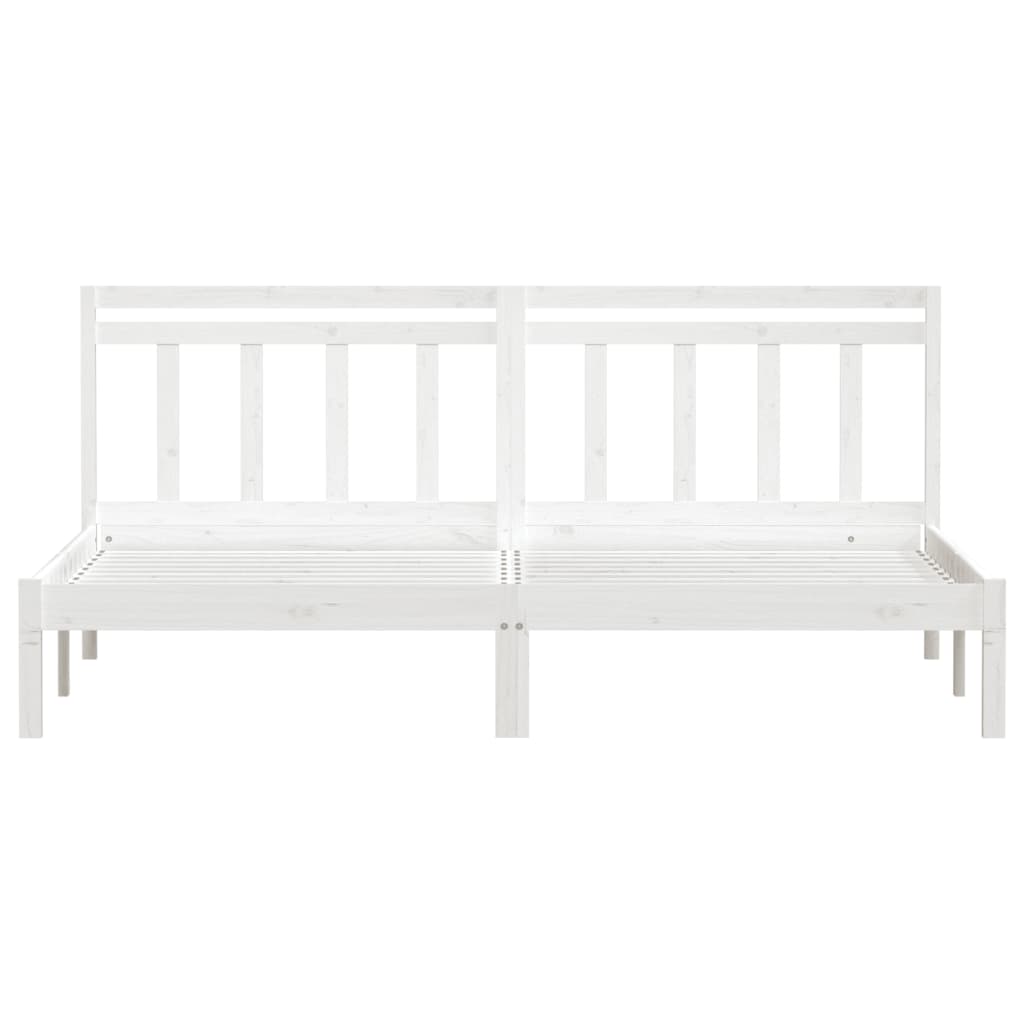 Bedframe Massief Grenenhout 160 x 200 cm Wit
