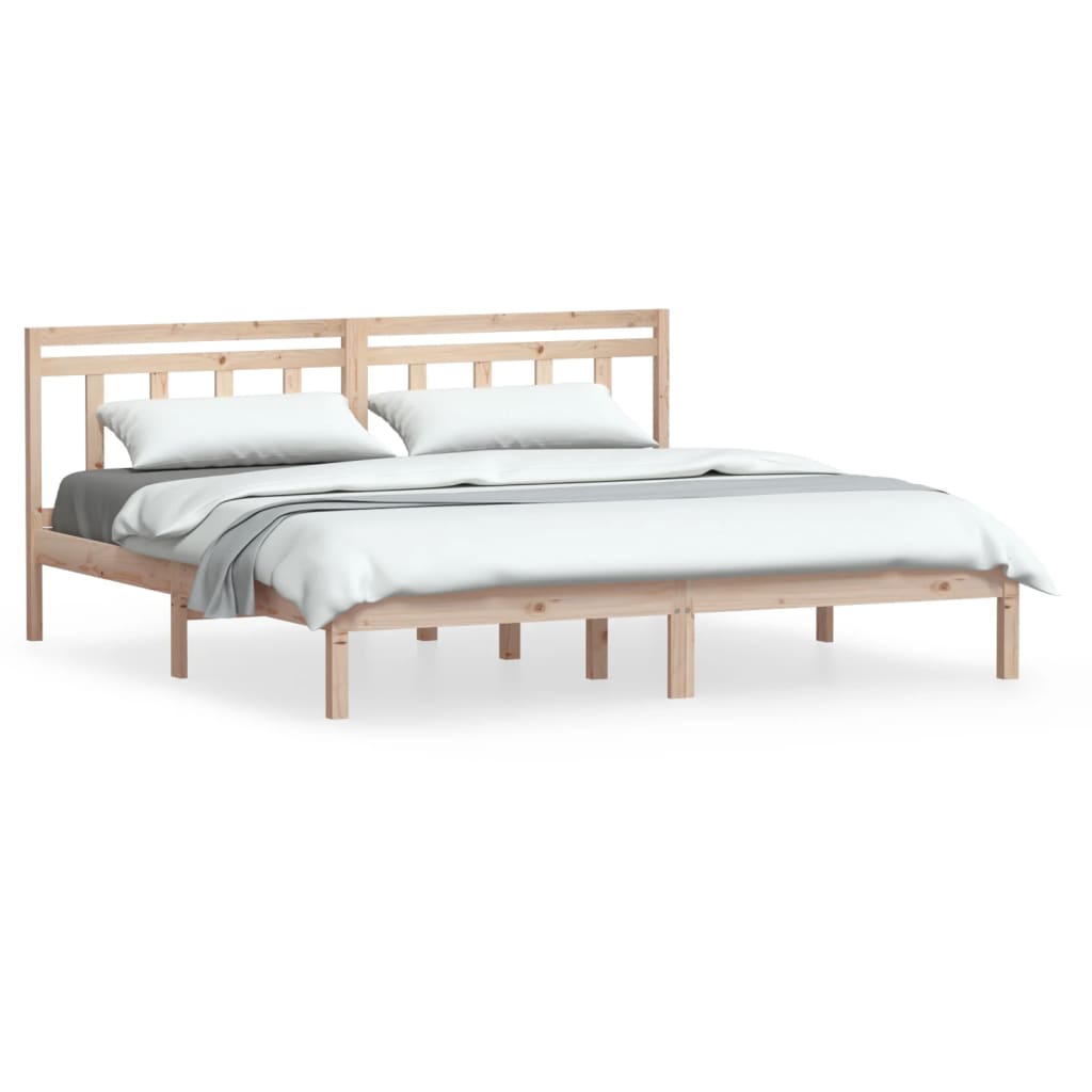 Bedframe Massief Hout 180 x 200 cm Naturel