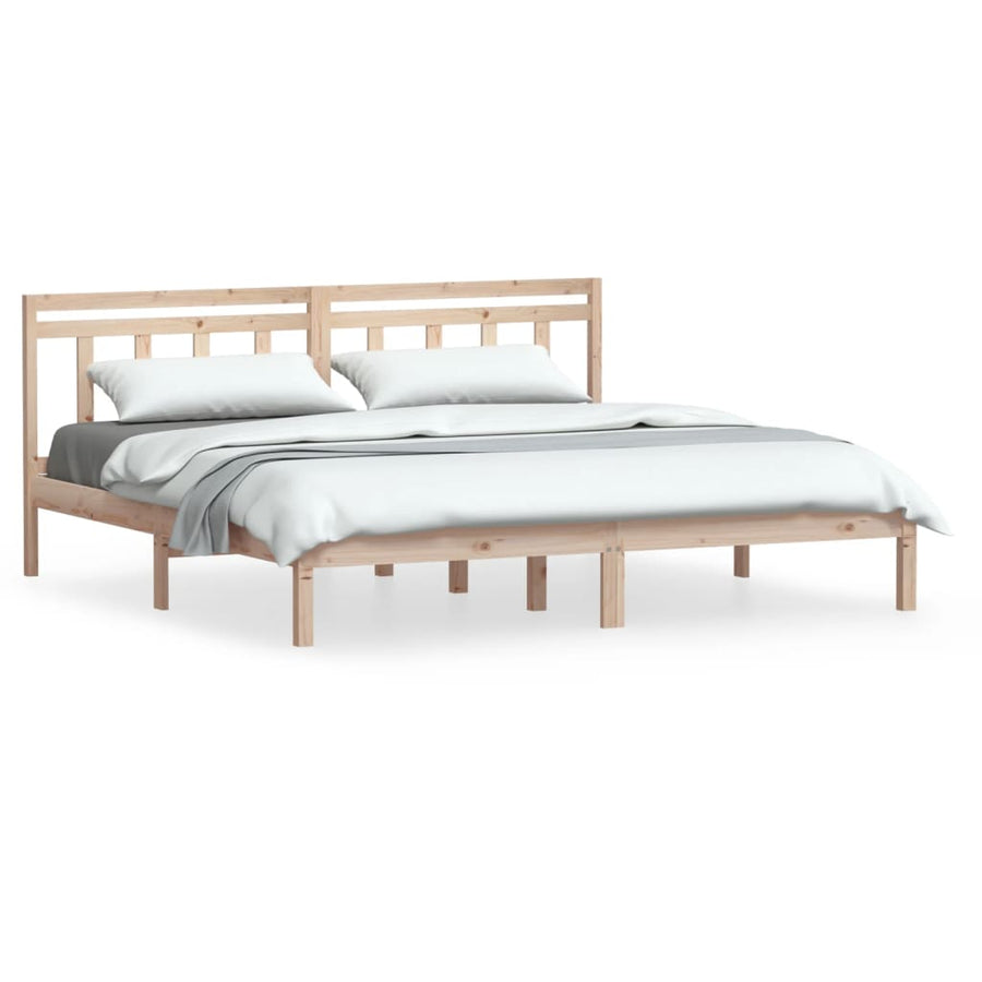Bedframe Massief Hout 180 x 200 cm Naturel