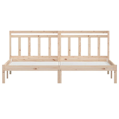 Bedframe Massief Hout 180 x 200 cm Naturel