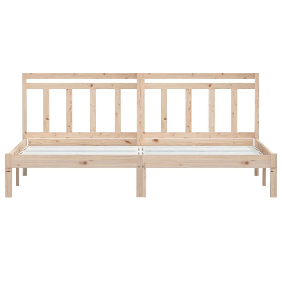 Bedframe Massief Hout 180 x 200 cm Naturel