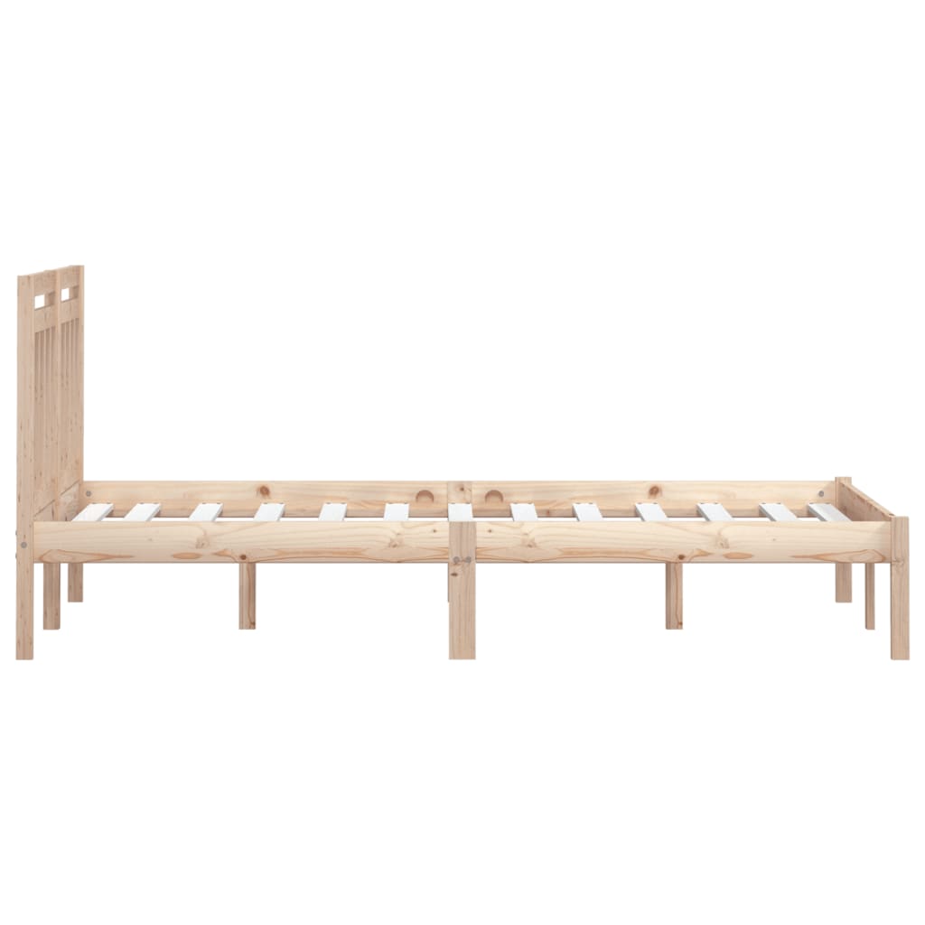 Bedframe Massief Hout 180 x 200 cm Naturel