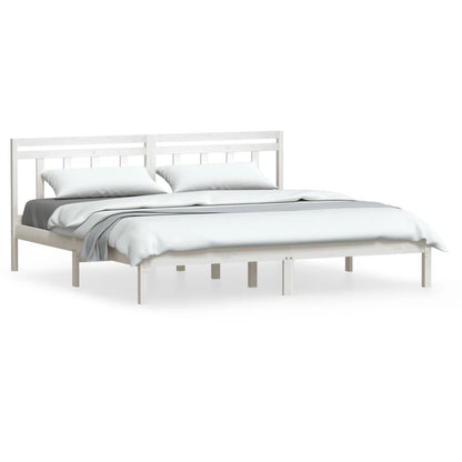 Bedframe Massief Hout 6Ft Super King 180 x 200 cm Wit