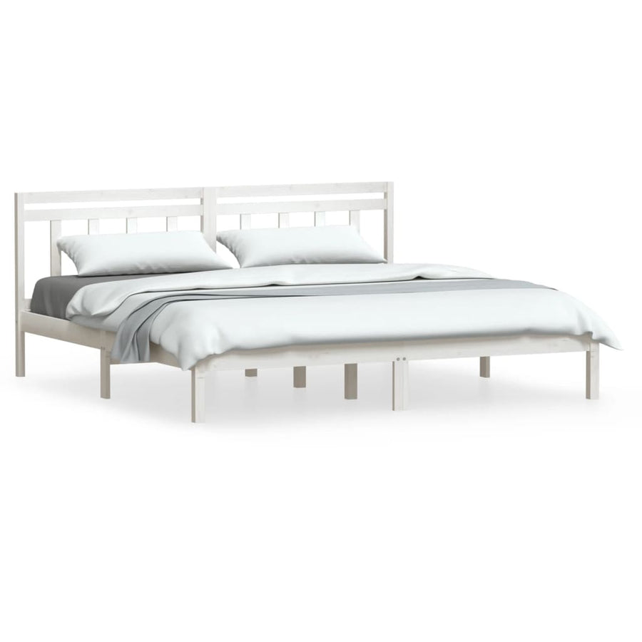 Bedframe Massief Hout 6Ft Super King 180 x 200 cm Wit