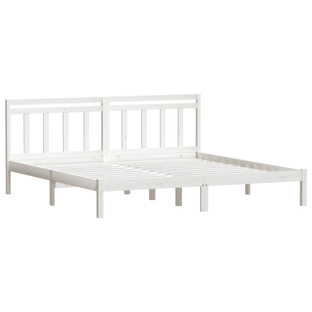 Bedframe Massief Hout 6Ft Super King 180 x 200 cm Wit