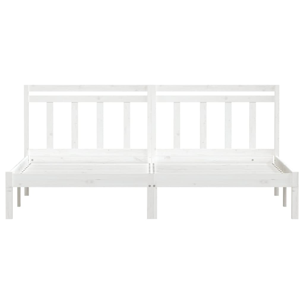 Bedframe Massief Hout 6Ft Super King 180 x 200 cm Wit