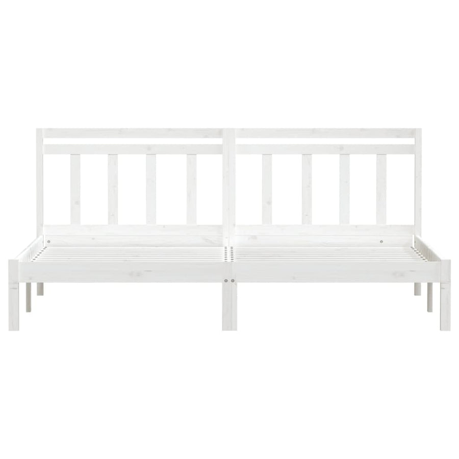 Bedframe Massief Hout 6Ft Super King 180 x 200 cm Wit