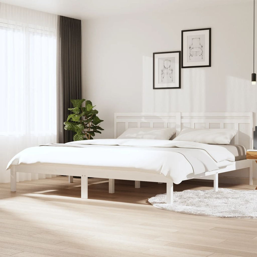 Bedframe Massief Hout 6Ft Super King 180 x 200 cm Wit