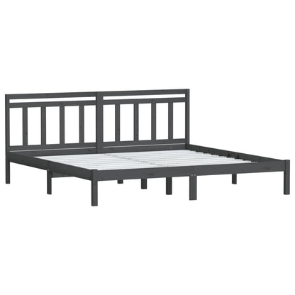 Bedframe Massief Grenenhout 200 x 200 cm Grijs