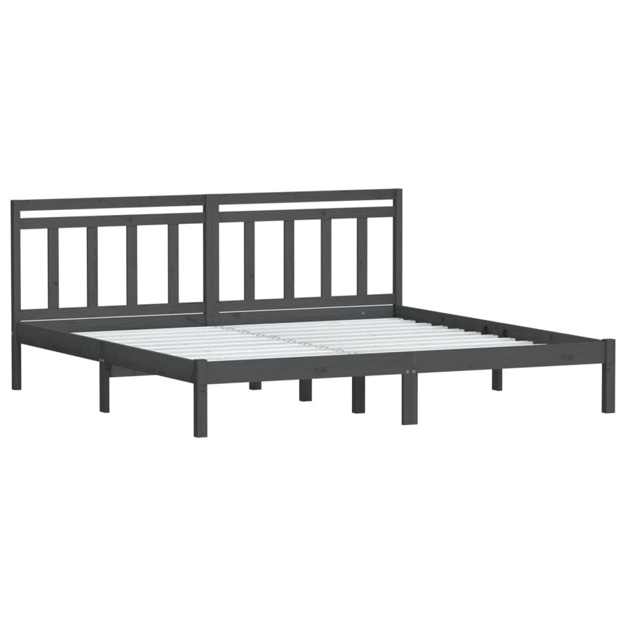 Bedframe Massief Grenenhout 200 x 200 cm Grijs