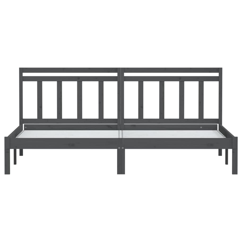 Bedframe Massief Grenenhout 200 x 200 cm Grijs