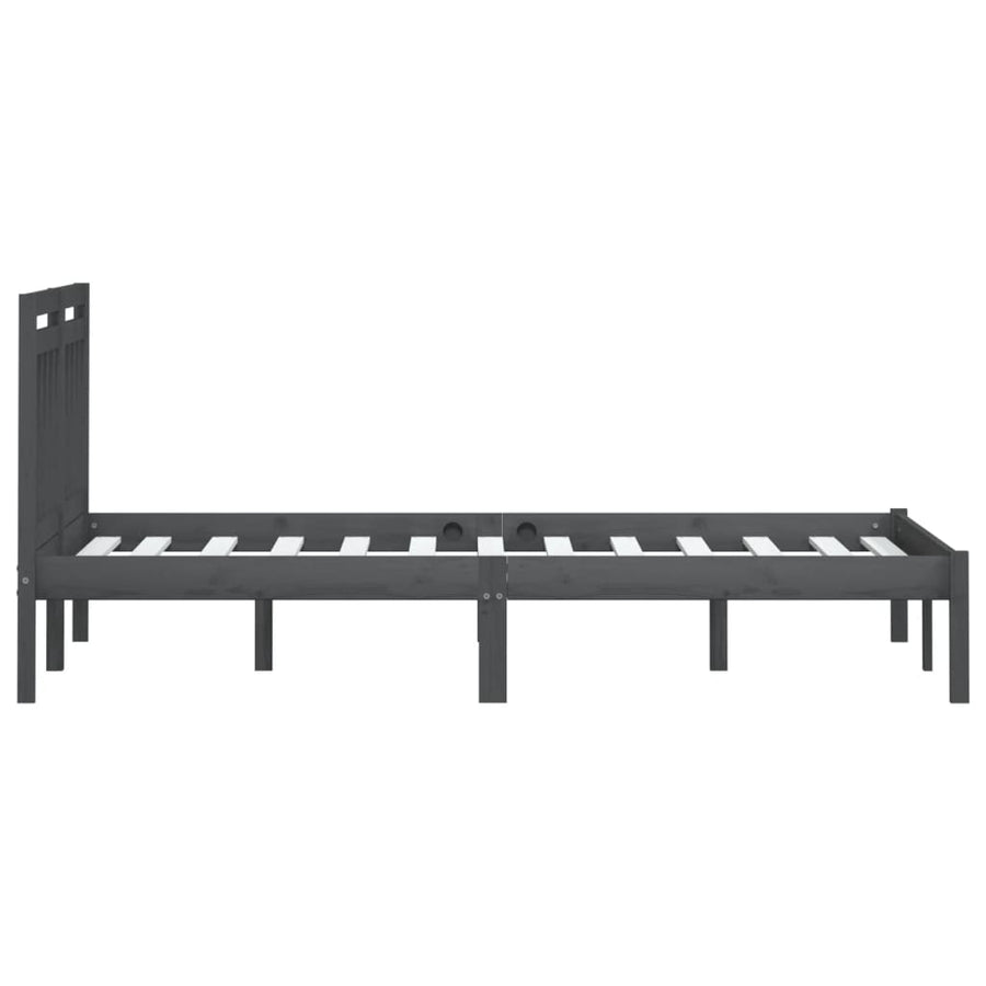 Bedframe Massief Grenenhout 200 x 200 cm Grijs