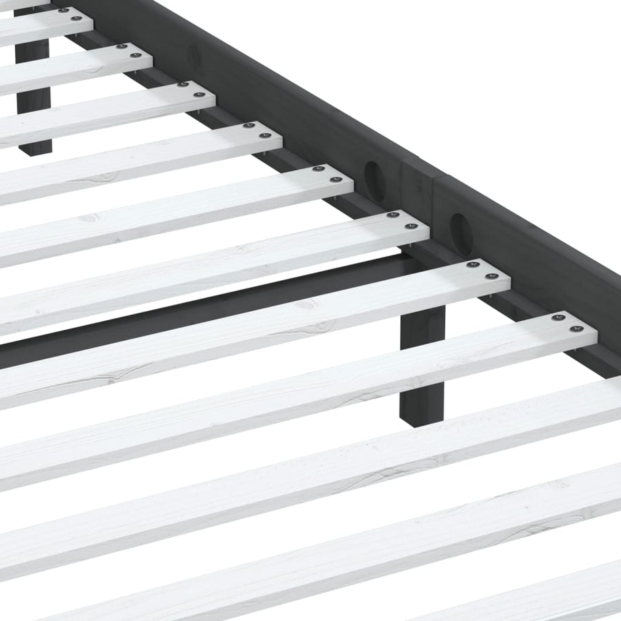 Bedframe Massief Grenenhout 200 x 200 cm Grijs