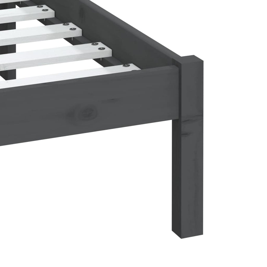 Bedframe Massief Grenenhout 200 x 200 cm Grijs