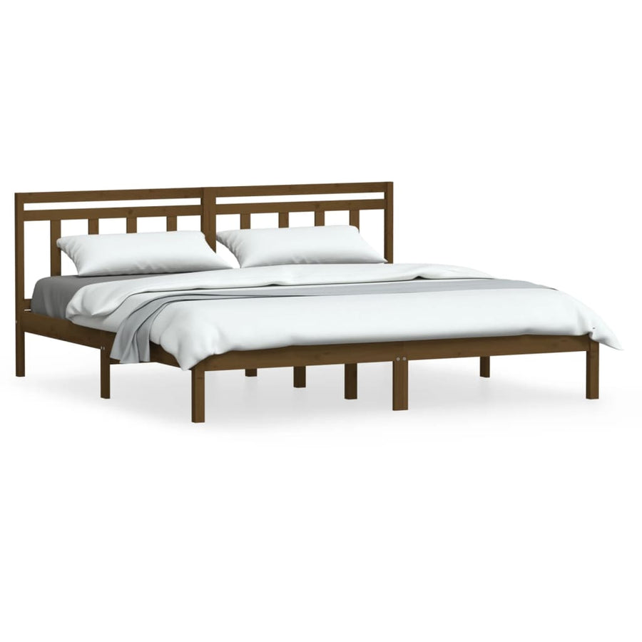 Bedframe Massief Grenenhout 200 x 200 cm Honingbruin