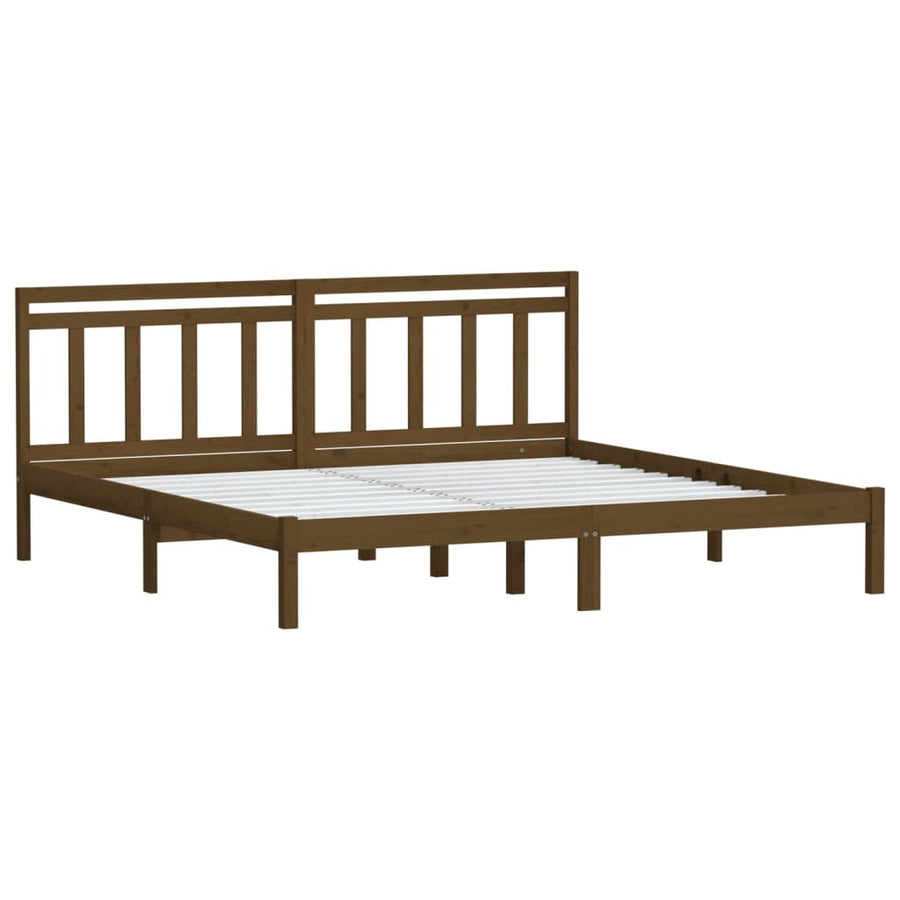 Bedframe Massief Grenenhout 200 x 200 cm Honingbruin