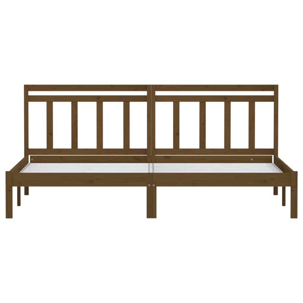 Bedframe Massief Grenenhout 200 x 200 cm Honingbruin