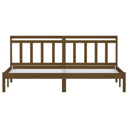 Bedframe Massief Grenenhout 200 x 200 cm Honingbruin