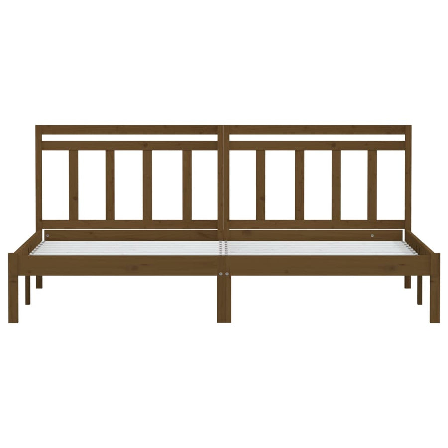 Bedframe Massief Grenenhout 200 x 200 cm Honingbruin