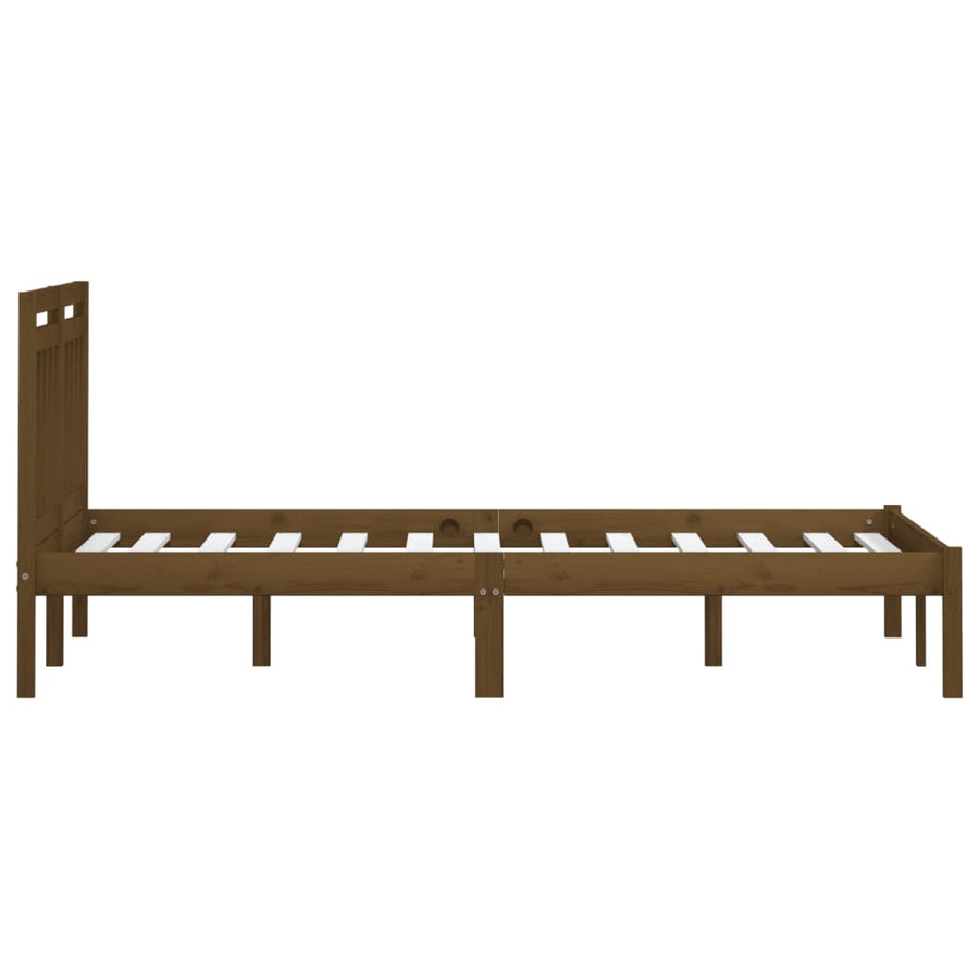 Bedframe Massief Grenenhout 200 x 200 cm Honingbruin